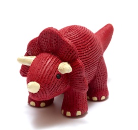 Best Years Triceratops natural rubber red hole-free teething toy/bath toy from 0+ months