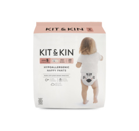KIT and KIN hypoallergenic latex and chlorine free soft and stretchable pants diapers size 5, suitable for 12-15 kg, 20 pcs