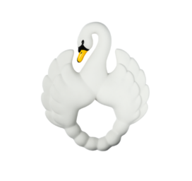 NATRUBA handcrafted biodegradable natural rubber chemical-free teething and bath toy Swan Natural White, 0+ years