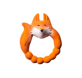 NATRUBA handmade biodegradable chemical-free natural rubber teething and bath toy Fox Dusty Orange, 0+ months