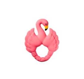 NATRUBA handmade biodegradable natural rubber chemical-free teething and bath toy Flamingo Dusty Pink, 0+ years