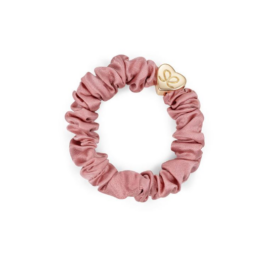 ByEloise pink silk hair tie/bracelet with golden heart