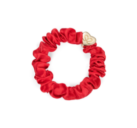 ByEloise red silk hair tie/bracelet with golden heart