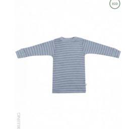 DILLING Baby merino wool long sleeve blouse STRIPE BLUE, size 80