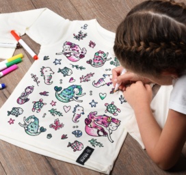 SELFIE CLOTHING colour in top with Mermaid + pencils, various sizes