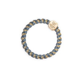 ByEloise gold medalion gold and blue silk thread hair tie/bracelet
