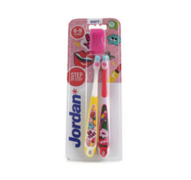 Jordan soft-bristled toothbrush for children aged 6-9 years, 2 pcs in a package
