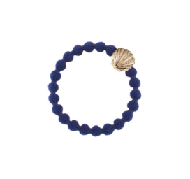 ByEloise blue hair tie with seashell - Navy Seashell bracelet
