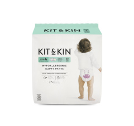 KIT and KIN hypoallergenic latex and chlorine free very soft and stretchy pants diapers size 4, i.e. 9-13 kg, 22 pcs