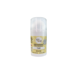 BORN TO BIO organic monoi floral-scented aluminum compound-free roll-on deodorant with bamboo powder, 50 ml