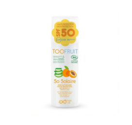 TOOFRUIT SPF50 organic mineral filter sunscreen for kids with apricot fragrance, 100 ml