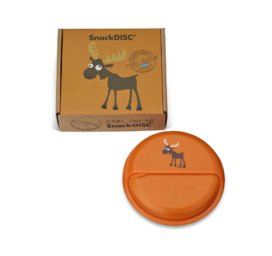 CARL OSCAR chemical-free five-compartment portable snack plate, with MOOSE motif