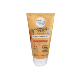 BORN TO BIO 100% natural body scrub with apricot seed powder for all skin types, 150 ml