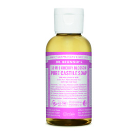 Dr. Bronner's 18-in-1 multi-purpose cherry blossom scented liquid soap, 60 ml