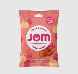 JOM organic gummy candies - strawberry and peach 70 g