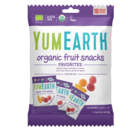YUMEARTH organic fruit snacks-gummy candies 10x 19.8g pocket packs, 198g total
