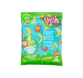 FRUITFUNK banana and peach flavored snacks 10 packs, 10x10g, 100g