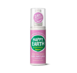 HAPPY EARTH 100% natural deodorant spray with calming lavender and Ylang fragrance, 100 ml