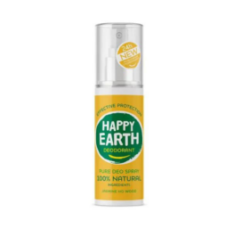 HAPPY EARTH 100% natural deodorant spray with enchanting jasmine and Ho Wood scent, 100ml