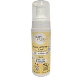 BORN TO BIO face cleansing foam with calendula and honey for sensitive and dry skin, 150 ml