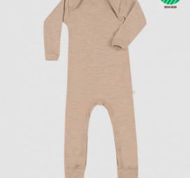 DILLING Baby merino wool onesie BEIGE MELANGE, various sizes