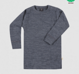 DILLING Baby merino wool long sleeve blouse BLUE, size 80, 86, 92