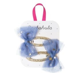 Rockahula Kids Moonlight Mini blue bow hair clips, 2 pcs
