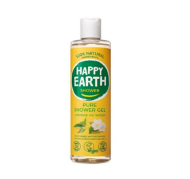 HAPPY EARTH 100% natural shower gel with enchanting jasmine and Ho Wood fragrance, 300ml
