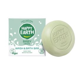 HAPPY EARTH 100% natural soap-free cocoa butter moisturizing body soap for children, 50GR