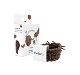 BELLODY braided hair ties Mocha brown, 4 pcs