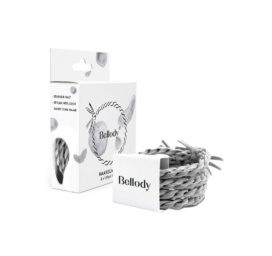BELLODY braided hair ties Urban gray, 4 pcs