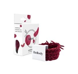 BELLODY braided hair ties Bordeaux red, 4 pcs