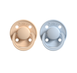 REBAEL Mono natural rubber pacifiers Almond / Tiny Sky size 0-6 months, 2 pcs per pack