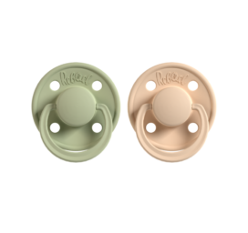 REBAEL Mono natural rubber pacifiers Laurel / Almond size 0-6 months, 2 pieces in a pack