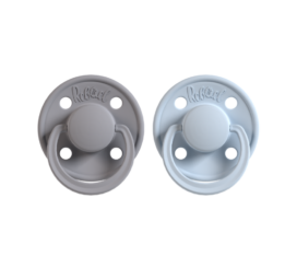 REBAEL Mono natural rubber pacifiers Pewter / Tiny Sky size 0-6 months, 2 pieces per pack