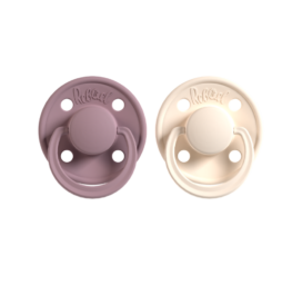 REBAEL Mono natural rubber pacifiers Plum / Champagne size 0-6 months, 2 pcs per package