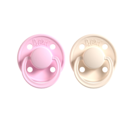 REBAEL Mono natural rubber pacifiers Sweet Pink / Champagne size 0-6 months, 2 pieces per pack