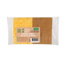 GO GREEN cellulose compostable sponges for surface cleaning, 2 pcs