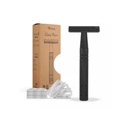 BAMBOOZY reusable aluminum razor, BLACK