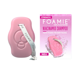 FOAMIE strengthening solid shampoo with niacinamide for fragile hair, 80 g