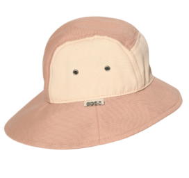 KIETLA Camper Hat UPF50 sun protection hat made of organic cotton NATURAL-PINK, for age 1-2 years