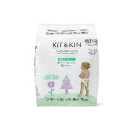 KIT and KIN hypoallergenic latex and chlorine free very soft and stretchable pants diapers size 7 or 17+ kg, 16 pcs per pack