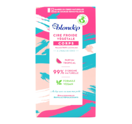 BLONDEPIL Cold Wax coconut oil depilatory strips for body with tropical scent, 12 pcs