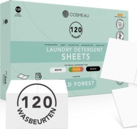 COSMEAU biodegradable laundry strips for washing clothes Wild Forest, 120 uses