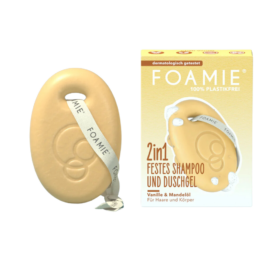 FOAMIE 2-IN-1 solid body and hair cleanser with vanilla and almond oil, 80 g