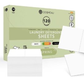 COSMEAU biodegradable laundry detergent strips SPRING, 120 uses