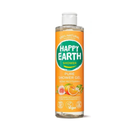 HAPPY EARTH 100% natural shower gel with rose and bitter orange, 300ml