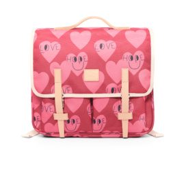 JOJO FACTORY backpack with compartments and reinforced back for elementary school students, HEARTS
