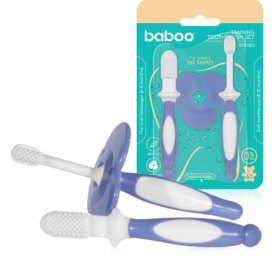 Baboo® toothbrush set with gum massager, 6+ months