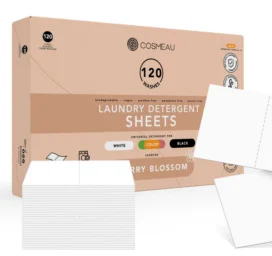 COSMEAU biodegradable laundry strips for washing clothes Cherry Blossom, 120 uses